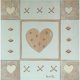 Decorated light switch 5 blue hearts