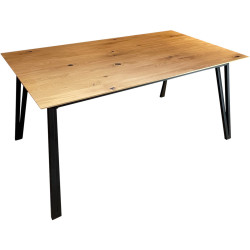 Table pieds métal avec allonge intégrée brest - 160x76x90