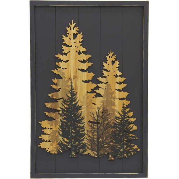 Wooden frame with fir trees