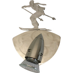 Spot 1 lampe acier brossé - Skieur schuss | Sans interrupteur