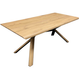 Prima solid oak dining table with angled legs