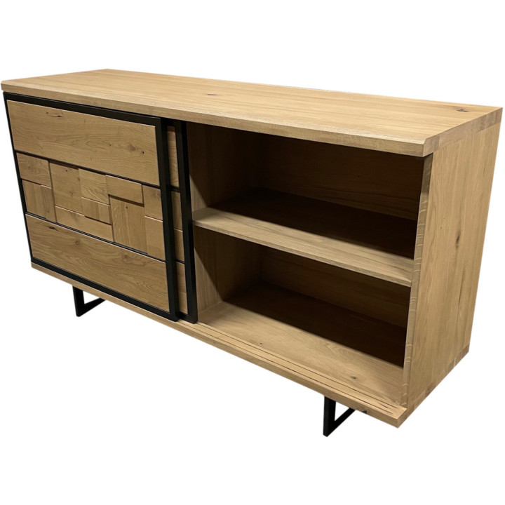 Credenza rovere massiccio due ante scorrevoli