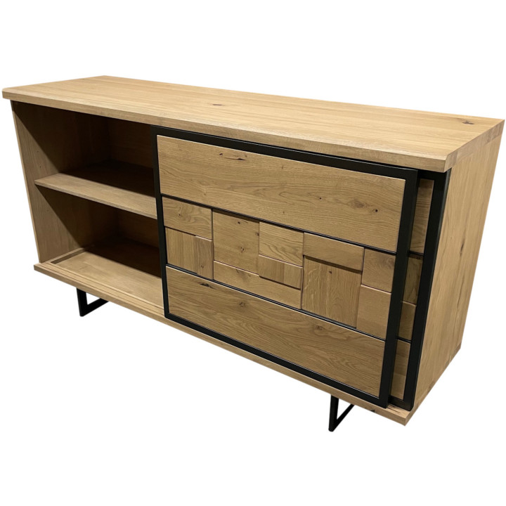 Credenza rovere massiccio due ante scorrevoli