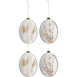 4 flat/oval baubles les champs