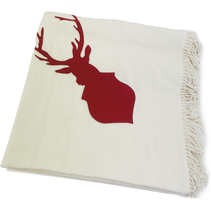 Plaid maribor ecru / rosso
