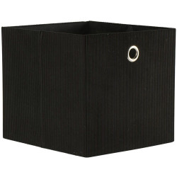 Foldable corduroy storage basket - Black