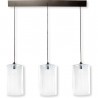 Rampe metal noir 3 lampes abat jour verre diane