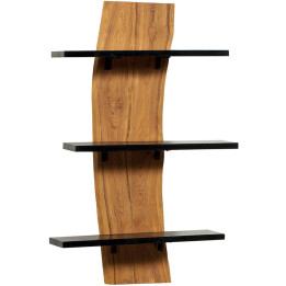 Vertical teak shelving unit 3 shelves