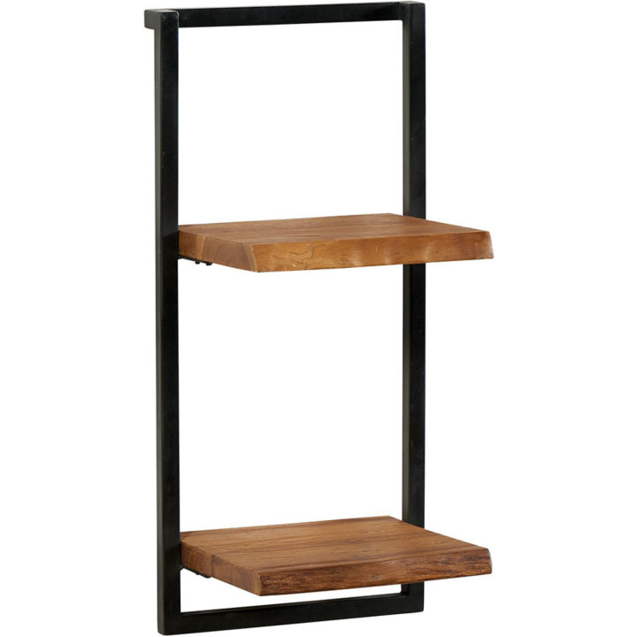 Mensola a muro verticale teak e metallo