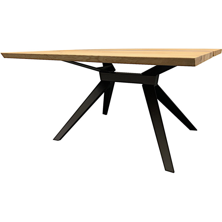 Square table in solid oak and concrete