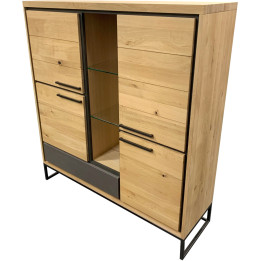 Armadietto rovere 4 ante legno e cemento - 1 cassetto