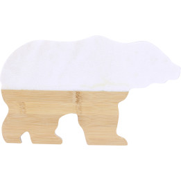 Bear decorative tray bamboo and marble