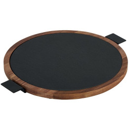 Acacia and slate tray