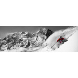 Plexi skier mountain backdrop