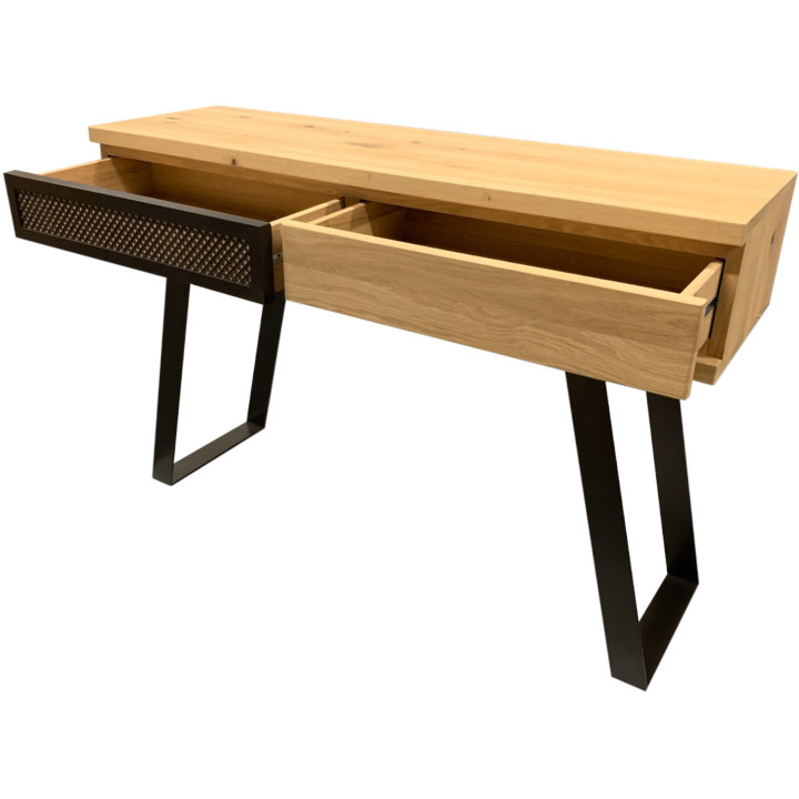 Console 2 cassetti rovere e metallo