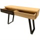 Console 2 tiroirs chene et metal