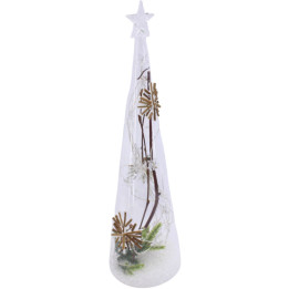 Clear illuminated mini Christmas tree
