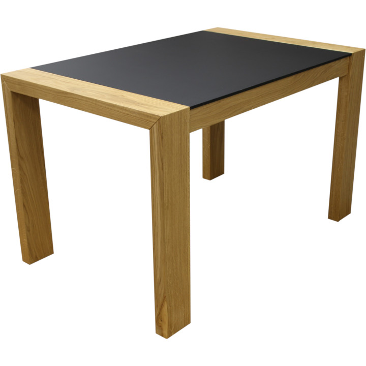Tavolo rovere e fenix con prolunga integrata perla