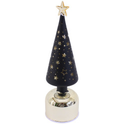 Petit sapin lumineux noir - 9x30