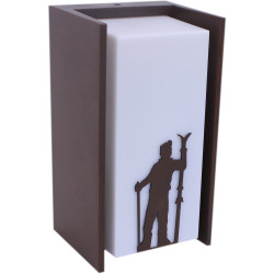 Applique extérieure lumino - Skieur debout marron