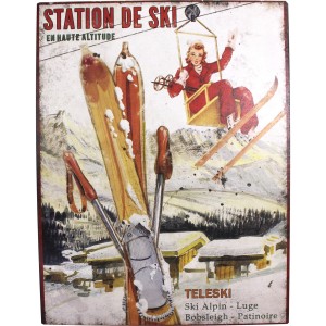 Plaque station de ski