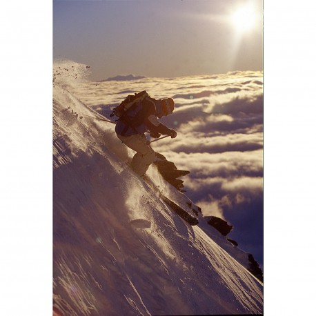Ski extrème effet vintage en photo plexiglass