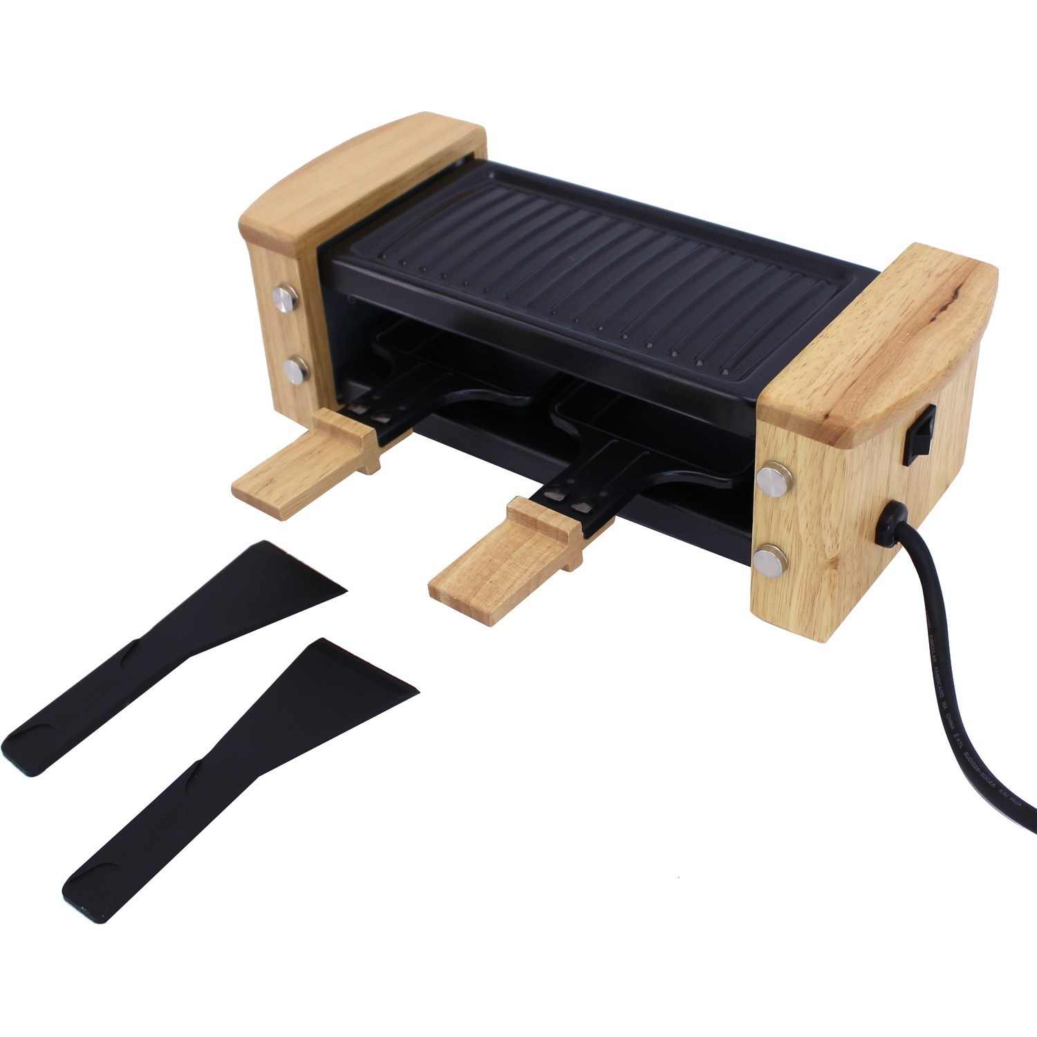 Appareil Raclette 2 personnes Mini Grill Raclette avec 2 Poêlons à