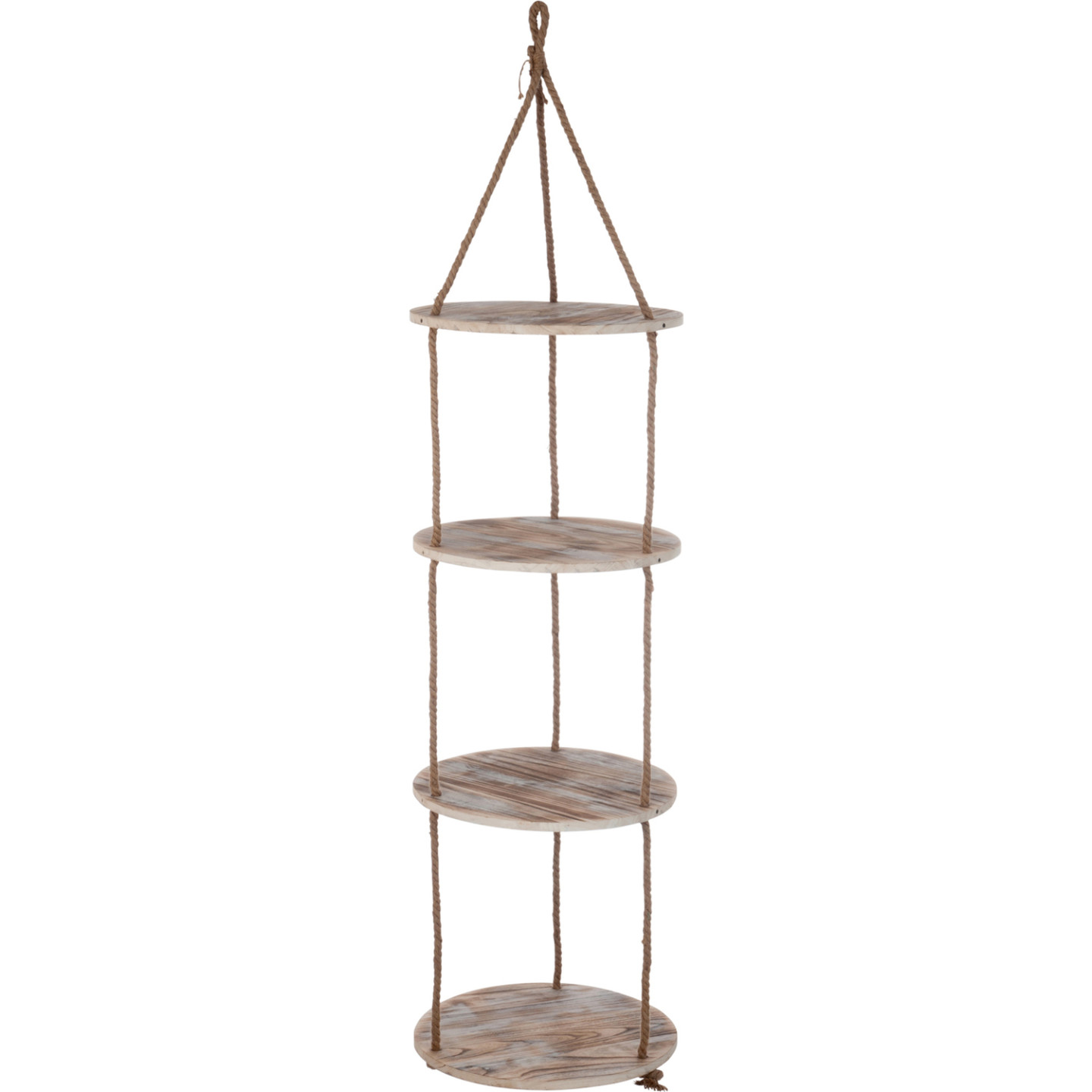 Hanging Wood and Rope Shelf