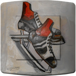 Interruttore decorato pittura pattini da ghiaccio vintage