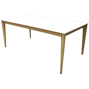 Table opera chêne massif et plateau fenix + 2 allonges 50 cm