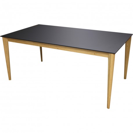 Table opera chêne massif et plateau fenix + allonge 50 cm