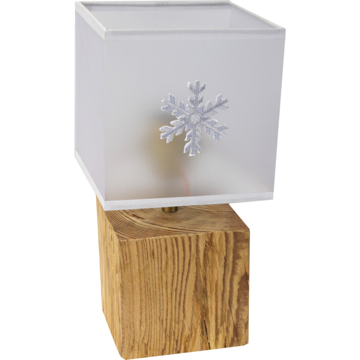 PM cube lamp  old wood style snowflake shade