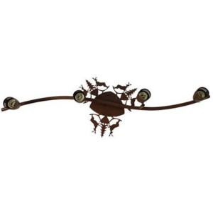 Spot plafonnier 4 lampes rouille