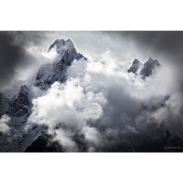 High mountain and clouds plexiglass photo