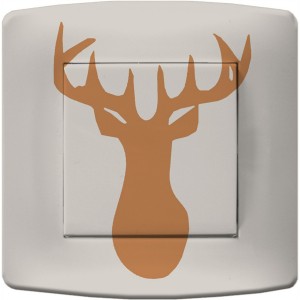 Interrupteur décoré tête de cerf orange