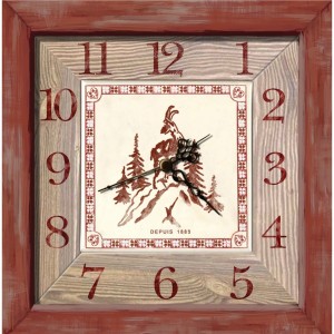 Interrupteur décoré horloge chamois
