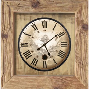 Interrupteur décoré horloge bois