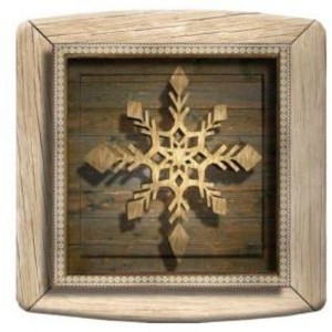 Interrupteur décoré flocon bois
