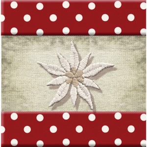 Interrupteur décoré edelweiss poids rouge