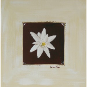 Interrupteur décoré edelweiss blanc