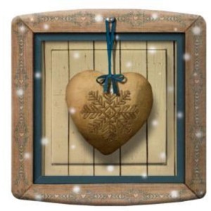 Interrupteur décoré coeur gravé flocon