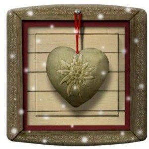 Interrupteur décoré coeur gravé edelweiss