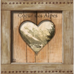 Interrupteur décoré coeur des alpes