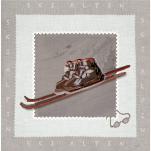 Interrupteur décoré chaussure de ski alpin