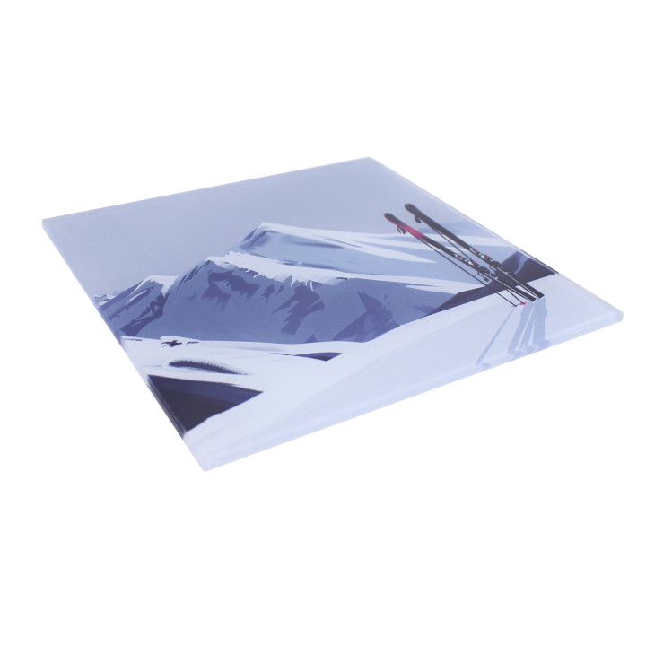 Dessous de plat verre skis