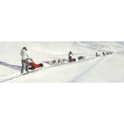 Tableau expédition de mushers - 60x20