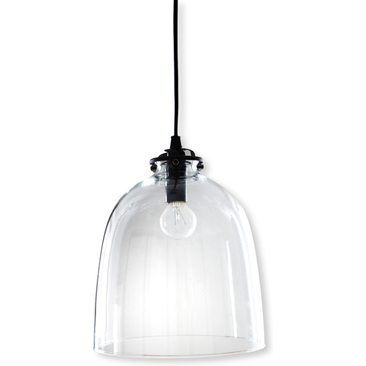 Black metal pendant light diane glass shade