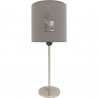 Lampe allos acier avec abat jour gris