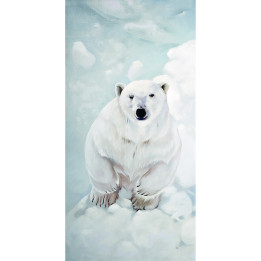 Tela su telaio orso bianco visto dall'alto