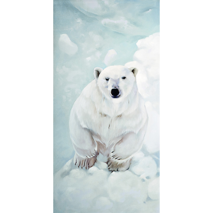 Tela su telaio orso bianco visto dall'alto